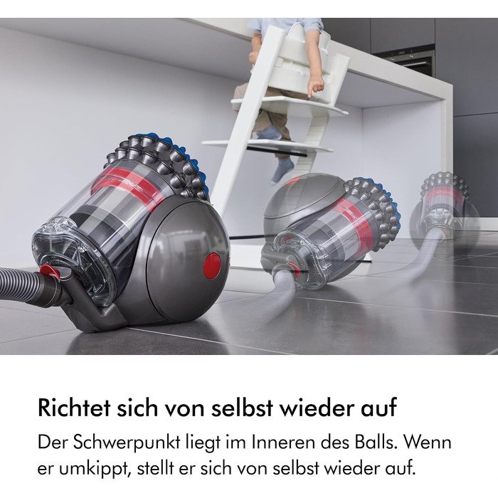 Пилосос Dyson Big Ball Absolute 2 19 компактних циклонів для максимального збору бруду, для всіх типів підлоги, Iron/Blue