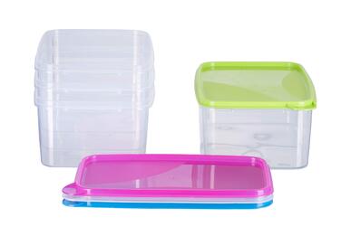 Контейнери для заморожування MiraHome 4 x 2,5 л прямокутні, різнокольорові Герметичні контейнери для зберігання з кришками Прозорі контейнери для зберігання продуктів з кришками Кухонні контейнери для зберігання для приготування та організації їжі Австрій