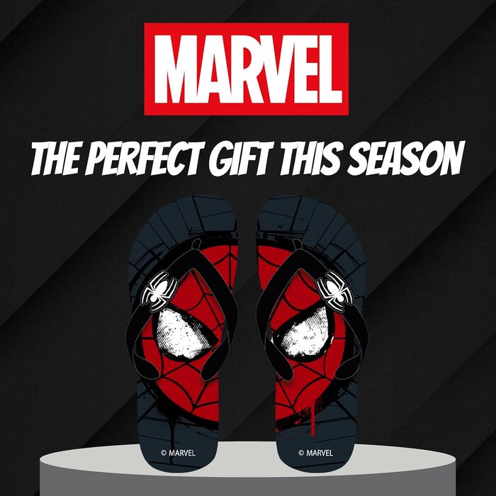 Шльопанці Marvel Spiderman, класичні сандалі, подарунок для хлопчиків, чоловіків та підлітків, розміри EU 40-45 40/41 EU чорного кольору