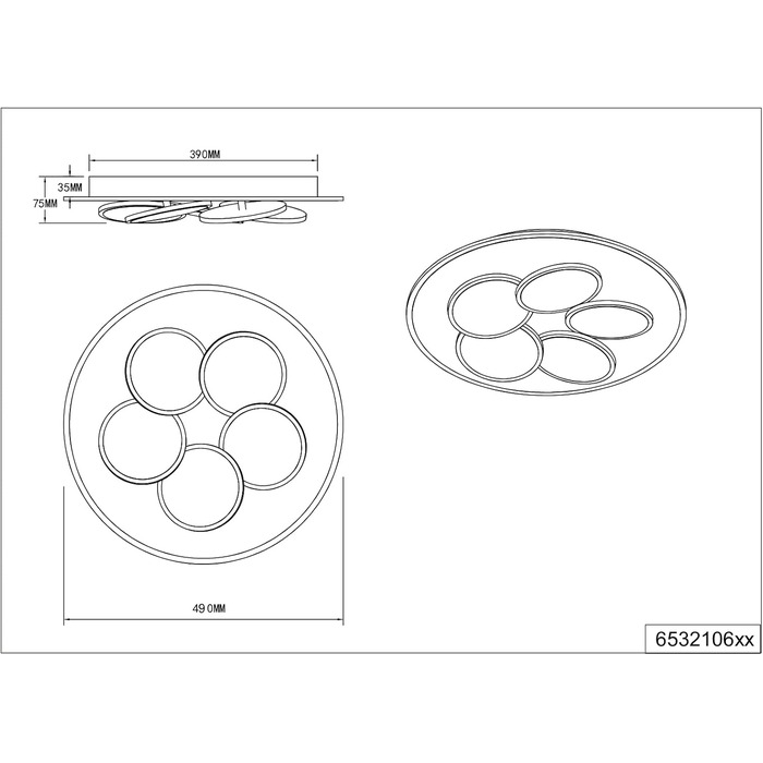 Стельовий LED-світильник Trio Mandala 653210676, метал, теплий сірий/кавовий, 35 Вт, з пультом, димером, регулюванням кольору світла, таймером та нічним режимом