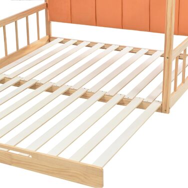 Дитяче ліжко, висувне дерев'яне ліжко з рейковим каркасом, розсувне ліжко денний ліжечко, ліжко зі склепінчастим дахом, оксамитові