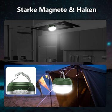 Світлодіодний кемпінговий ліхтар із акумулятором 8400 мАг, кемпінговий ліхтар зі зміною кольору RGB з акумулятором USB-C, 5 режимів освітлення, плавне затемнення, водонепроникний та сильний магнітний кемпінговий ліхтар для походів, відключення електроенер