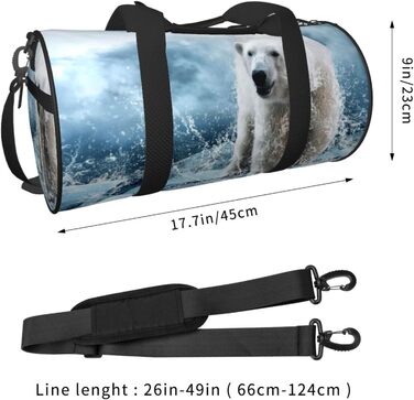 Біла спортивна сумка-мішок з кумедним малюнком білого ведмедя, дорожня сумка для чоловіків та жінок, сумка для подорожей та спорту