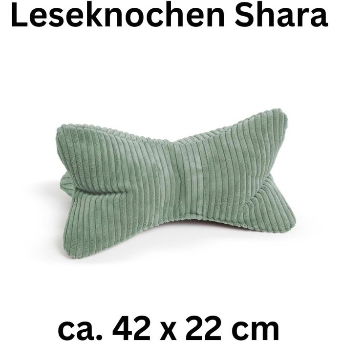 Подушка для читання MAGMA у формі кістки Shara ергономічної форми вельветова смугаста (шавлія)