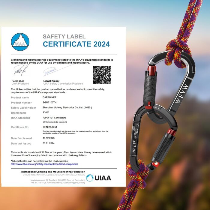 Спорядження для скелелазіння з карабіном 25 кН, 5 шт. автоматично фіксуючих карабінів для гамаків, гойдалок, повідків та шлейок для собак із замком, для кемпінгу, походів та інших потреб (чорний*5)