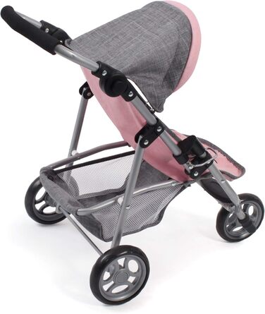 Лялькова коляска Лола, коляска для бігу, ляльковий бігун, лялькова коляска, меланж сіро-рожевий, 50 см, 70 x 33 x 62 см Одномісна,