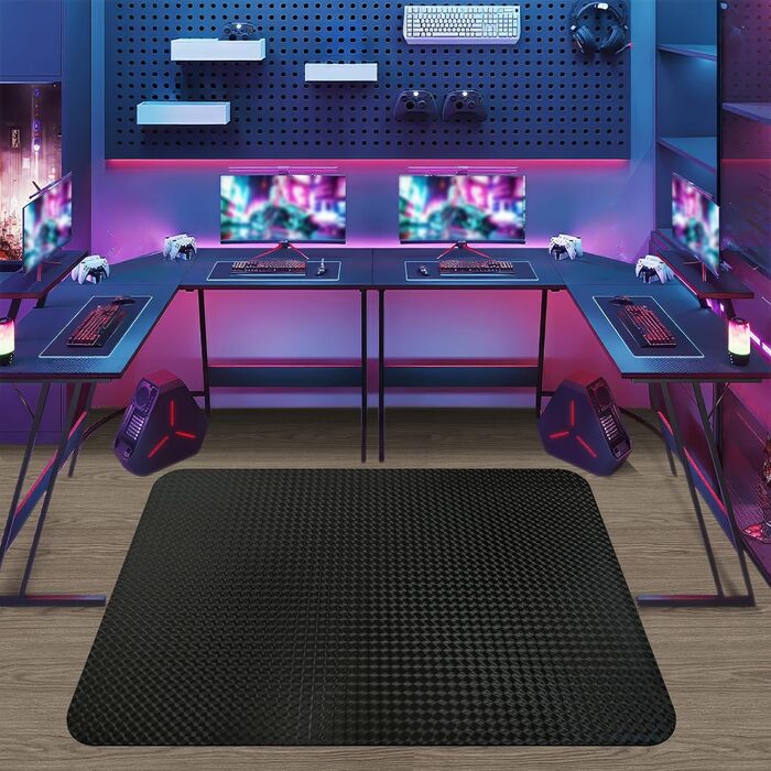 Захисний килимок для підлоги Vicwe для офісних стільців, 90 x 120 см, килимок для ігрового офісного стільця, нековзний та легкий у догляді, килимок для дерев&39яних підлог, ламінату, паркету (чорний)