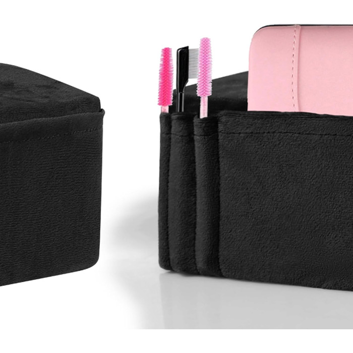 Подушка для вій для нарощування вій, вигнута подушка для шиї, салон краси, нарощування вій, подушка для шийного відділу хребта, ергономічний підголівник з кишенями для підтримки шиї та інструментів, чорна