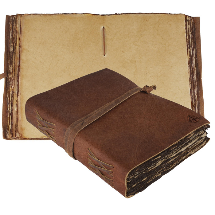 Антикварний шкіряний щоденник WANDERINGS, 15x23 см - Щоденник ручної роботи у шкіряній палітурці зі старомодним чистим папером обкладинки - Ідеально підходить для письма, книги тіней, малювання, ескізів. Сторінки без лініровки 15x23 см