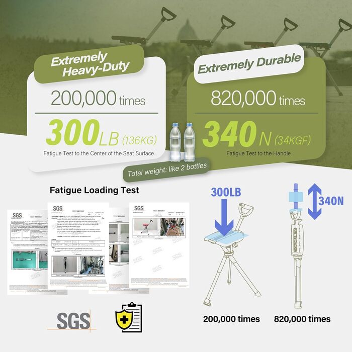 Стілець TA-Da серії 2 - Тростина для ходьби з сидінням, надлегка алюмінієва рама та міцний складний стілець (до 136 кг), складна конструкція, ідеально підходить для походів та активного відпочинку - Червоний, 82 см S (82 см)