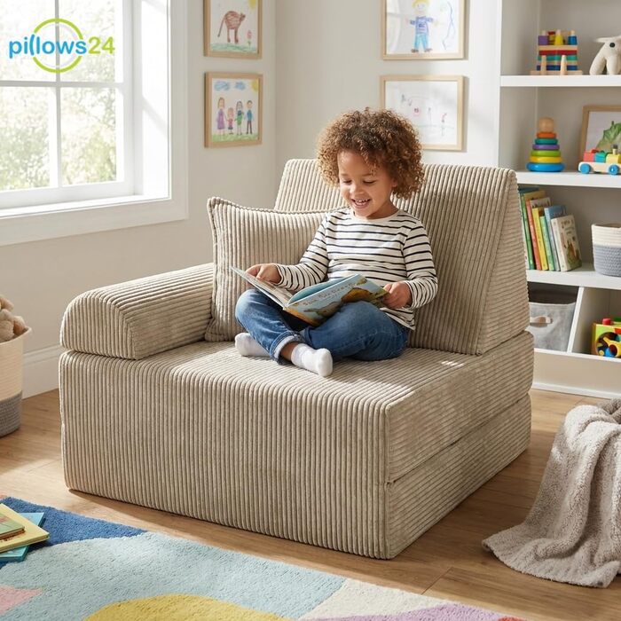 Дитячий ігровий диван та крісло з вельветової тканини М&39який дитячий диван Зручний дитячий диван зі знімними чохлами, які можна прати Ергономічний ігровий диван для ігрових кімнат, графітовий