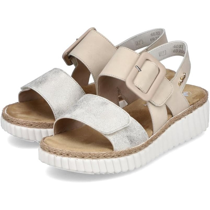 Жіночі сандалі Rieker на танкетці 62950, жіночі сандалі 39 розміру EU, бежевого кольору, 60