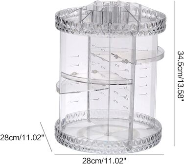 Органайзер для макіяжу WENGU, обертається на 360 градусів, багатошаровий, пластиковий, коробка для зберігання косметики, полиця, тримач для пензликів, футляр для губної помади, прозорий органайзер для макіяжу для туалетного столика