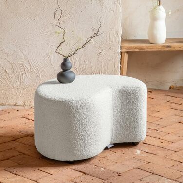 Пуф-табурет MIUFORM Пуф-сидіння MIUF Пуф для ніг, пуф, м&39який табурет для вітальні, спальні, коридору, гардеробної 68 x 64 x 36 см Тканина букле (бежевий)