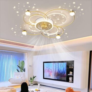 Стельовий світлодіодний світильник PAZWAHF 73W, стельовий вентилятор зі світлодіодним освітленням, регульованою швидкістю вітру, з