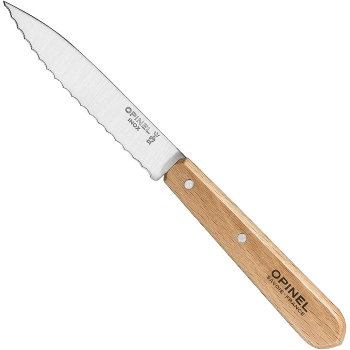 Різнокольоровий, 001300 Estuche Esenciales Mango de haya barnizada Natural N 112 patatero N113 dentado N114 cuchillo para verdura