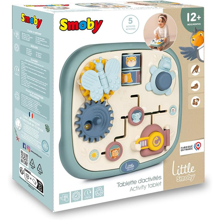 Ігровий центр Smoby Маленький дослідник (23,5x25 см) розвиваючий та моторний іграшковий набір з 5 активностями у вигляді милих тваринок для малюків від 12 місяців