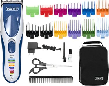 Бездротова машинка для стрижки волосся Wahl 09649-016 ColorPro, синій, сріблястий