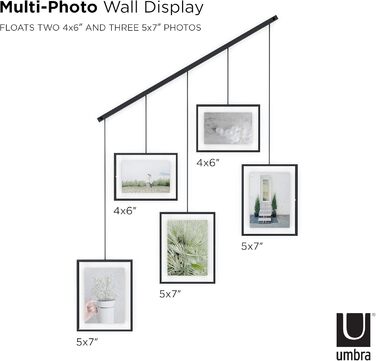 Гнучкий набір рамок для фотографій для горизонтального та діагонального монтажу, на 5 рамок, художні репродукції, фотографії, 10 x