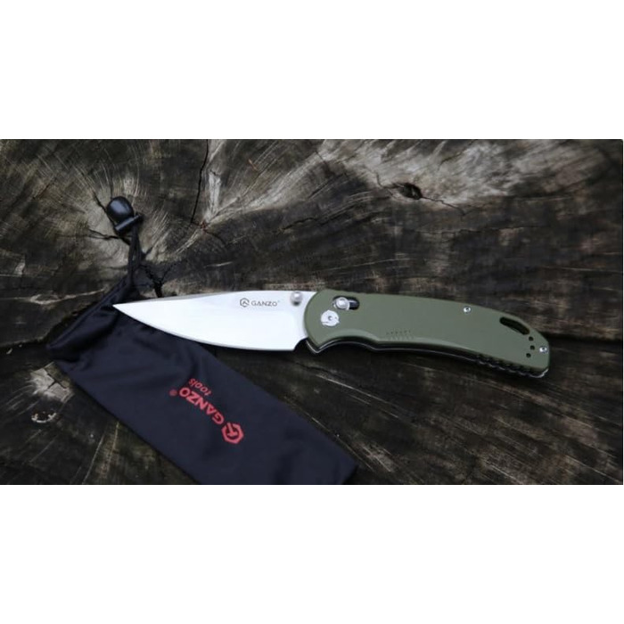 Ніж Ganzo G7531 Колір рукоятки зелений - Довжина клинка 8.9 см - Механізм замикання G-Lock - Сталь клинка нержавіюча сталь 440C