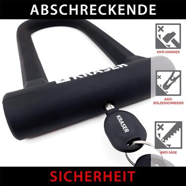 Велосипедний U-замок з високим рівнем безпеки сталевий трос 120 см кріплення, 65145B