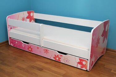 Дитяче ліжко 80x160 із захистом від падіння шухляда, 44 дизайни (поїзд)