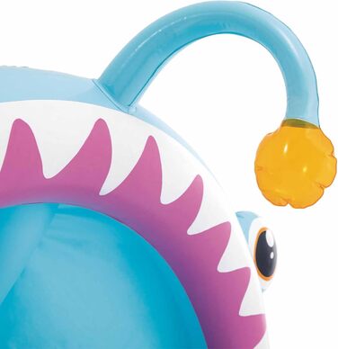 Надувний дитячий басейн Intex Angler Fish, 127 x 102 x 86 см, з сонцезахисним тентом, м&39яке дно, 3D-дизайн, 45 л, для дітей віком 1-3 років, міцний вініл (58400)