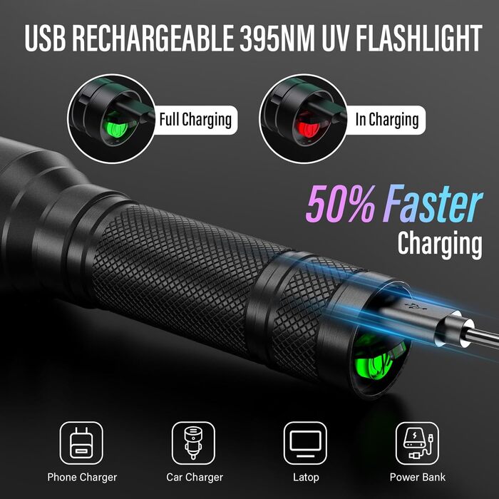 Світлодіодний ліхтарик GEARLITE Blacklight з 21 світлодіодом, міні УФ-лампа з 395 нм, ультрафіолетове світло для геокешингу, детектор сечі домашніх тварин, засохлі плями від собак та інших домашніх тварин