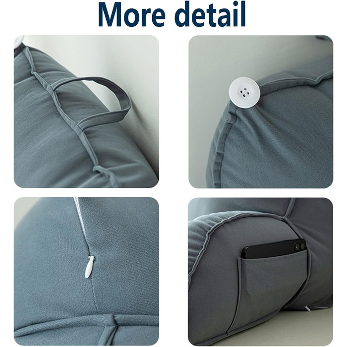 Подушка для читання з підлокітниками, подушка для спинки дивана, подушка для книги для ліжка, зі знімним валиком для шиї, подушка для підтримки сидіння для відпочинку, гри, читання, перегляду телевізора