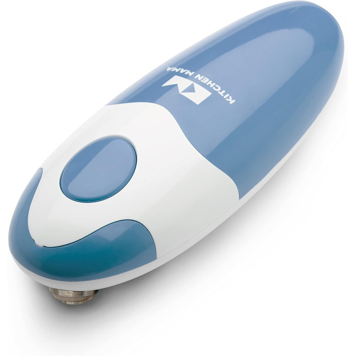 Електричний консервний нож Kitchen Mama V2 - Покращене лезо відкриває будь-яку форму банки, консервний ніж без гострих країв, гігієнічний, компактний та акумуляторний - Blue Grey