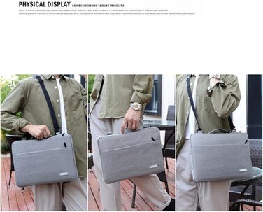 Сумка на плече для ноутбука 30,5 см (12 14 дюймів) і 16 дюймів, чохол для планшета та легка сумка для комп'ютерного ноутбука, чорн