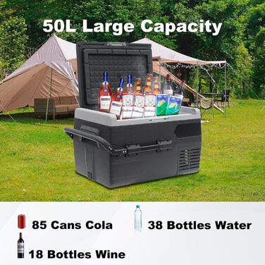 Електричний компресорний холодильник, автомобільний холодильник 50 літрів, 12/24/230 В, міні-холодильник для автомобіля, вантажівк