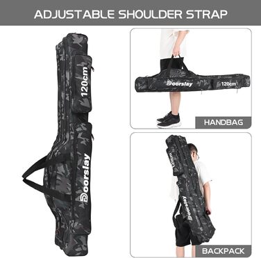 Сумка для вудок, складна сумка для вудок, сумка для зберігання інструментів для риболовлі, портативна сумка для риболовних снастей 90/120/150 (додатково), 3 Layer Fishing Bag