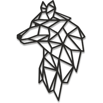 Панно WOLF 40x28см в чорному кольорі Настінне оздоблення дерев'яний вовк Настінне оздоблення деко настінне мистецтво Вирізання Нас