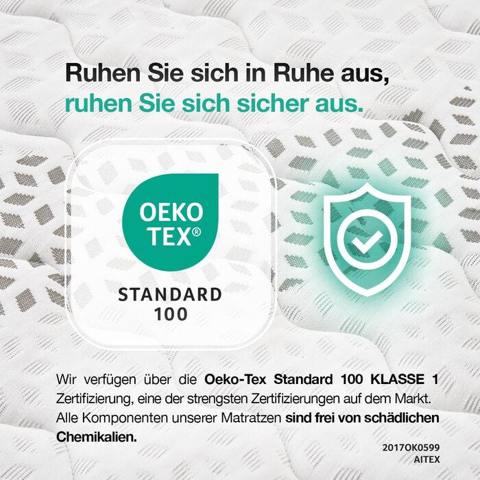 Матрац KUO Dream - DreamFlex Віскоеластичний Ергономічний та повітропроникний Літній/Зимовий бік Висота 23 см Поперекова підтримка, 90 x 200 см