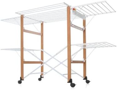 Складаний кінь для одягу, 105 x 80 x 174 см, дерево, горіх