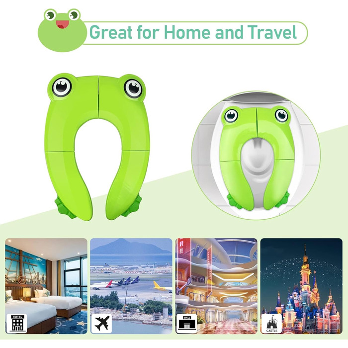 39s Toilet Trainer Seat, WC Seat Toddler Potty Trainer with Storage Trainer, Green Frog, 39s Toilet Trainer Seat, WC Seat Toddler