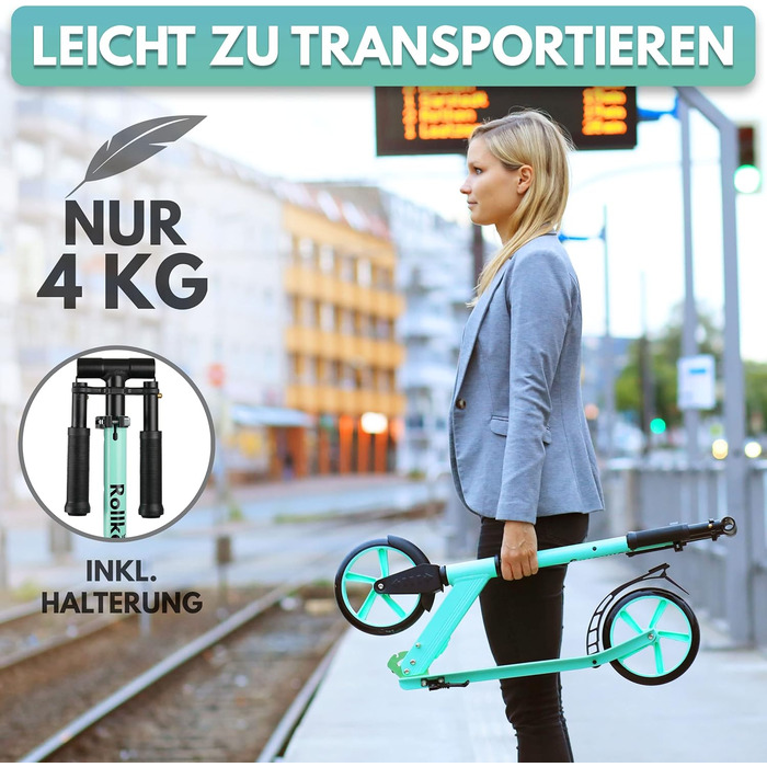 Самокат для дітей від 5 років I Складаний міський самокат з великими колесами I Педальний самокат для дорослих вантажопідйомністю