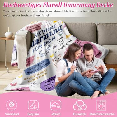 Подарунки для найкращої подруги/друзі, плед 150 x 200 см - Персоналізований плед для обіймів, подарунки на день народження для дівчини/дівчини, подарунок для дружби для жінки/сестри/колеги на Різдво 150x200 см