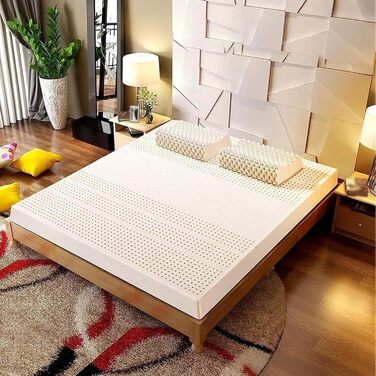 Латексний матрац 100 латексний середньої/м&39якості, 7 зон, ортопедичний матрац, знімний чохол, матрац з натурального латексу, 7,5 см, 3 дюйми, 120x180 см (47x71 дюйм)