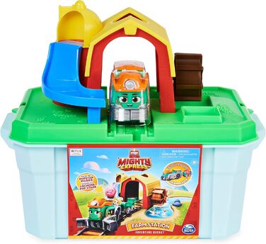 Ігровий набір Mighty Express Фермерська станція залізниця з 11 частин, поїзд Фріда (Push-and-Go) та аксесуари, від 3 років, багатоколірний