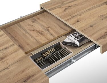 Розсувний стіл Elisa, Стіл для вітальні або кухні, Схрещені ніжки X Чорний, Зроблено в Італії, Рустикальний дуб, 160x90x76 см - id1997 160x90x76 Чорна основа Рустикальний дуб