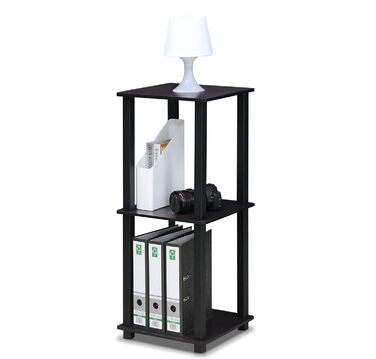 Журнальний столик-диван Furinno Simplistic, бічний столик, 2 яруси, комплект з 2 шт. , темний горіх