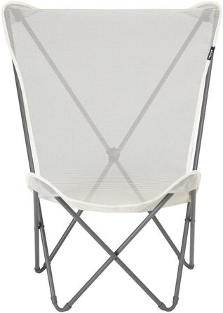 Складане крісло-метелик POP UP - Міцна та знімна тканина Batyline - Вуличне крісло для тераси, відпочинку, саду - 1 положення, Максимальний комфорт, Франція - Житньо-бежевий