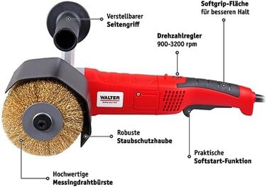 Щіткова шліфувальна машина WALTER 1300 Вт - потужна роликова шліфувальна машина, шліфувальна машина для зовнішніх робіт, сатинувал