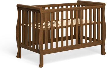 Дитяче ліжко Gala 120x60 см Елегантне біле дитяче ліжко з розсувним бар&39єром Трансформується в кушетку, виготовлене з високоякісної соснової деревини та МДФ, ідеально підходить як дитяче ліжечко та ліжечко, коричневе