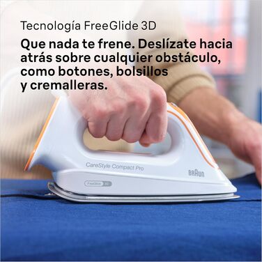 Парова прасувальна станція Braun CareStyle Compact Pro IS 2561 WH, парова праска з підошвою FreeGlide 3D, вертикальна подача пари,