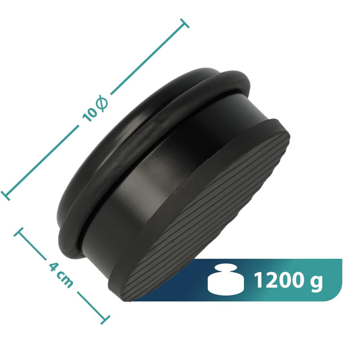 Дверний обмежувач Westcott, круглий дверний обмежувач з нержавіючої сталі, дбайливо ставиться до дверей і не ковзає, 10х4 см, 1200