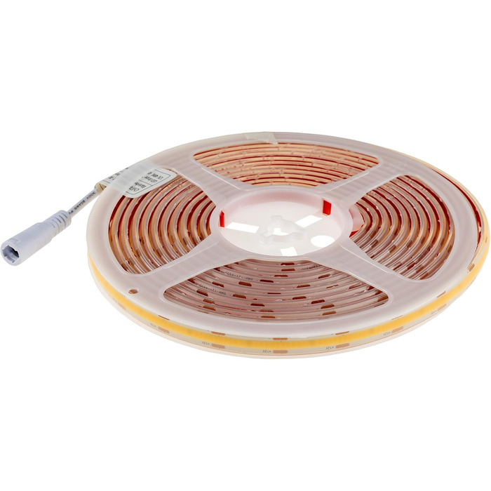 Світлодіодна стрічка ChiliTec COB 5м, димована, вологозахищена IP65, 12V, 48W, 4791 лм, 4200K, крок різання 5см, самоклеюча, для внутрішнього та зовнішнього використання, нейтрально-біле світло