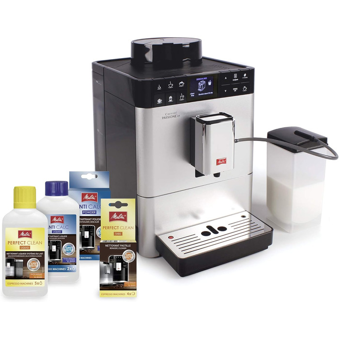 Повністю автоматична кавоварка з контейнером для молока, функцією одного дотику, повністю автоматична кавоварка сріблястого кольору, 531-101